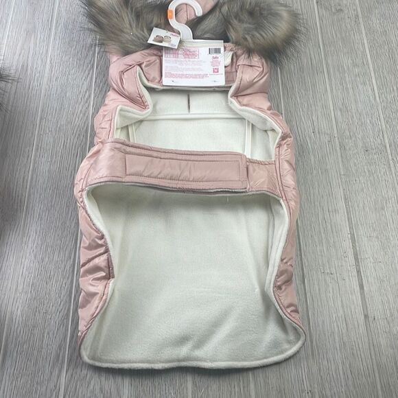 Justice Pet Reversible Puffer Jacket, Champagne, M - Picture 3 of 8